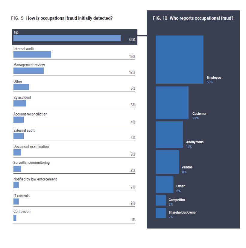 How is occupational fraud initially detected?